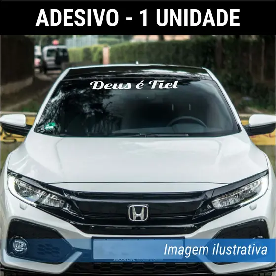 Adesivo De Carro 47cm - Deus É Fiel - Parabrisa, Lataria, Vidro