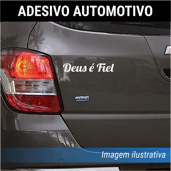 Adesivo De Carro 15cm - Deus É Fiel - Parabrisa, Lataria, Vidro