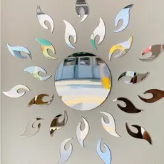 Espelho Decorativo Sol Acrílico Moderno, Leve e Resistente | Decoração Casa Parede