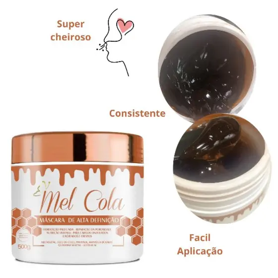 Mel Cola  Para Definição Do Cabelos Naturais e Afros Lilita Cosméticos De 500g