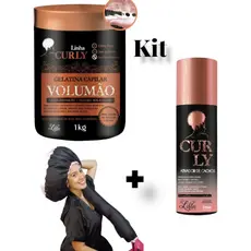 Kit finalização cacheada e crespas + Gelatina + Ativador de cachos + Touca secadora difusora exclusivo Lilita Cosmeticos