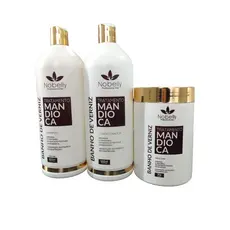 Kit de tratamento Shampoo Condicionador e Mascara de Mandioca 1 kg Nobelly