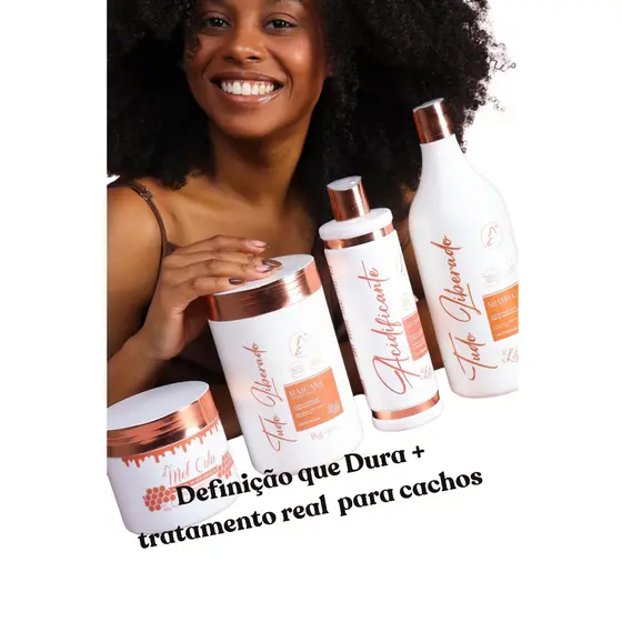 Kit Cachos Definidos e Sem Frizz | Mel Cola + Tudo Liberado | Define, Trata e Fixa