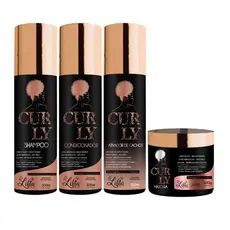 Kit Ativador de Cachos poderoso com 4 Produtos Shampoo Condicionador Mascara e  Finalizador