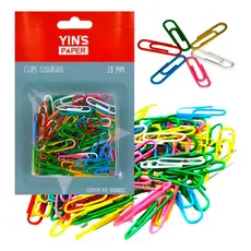 Clips | Clipes | De Metal Oval Colorido C/100 Pcs 28Mm Yins Paper