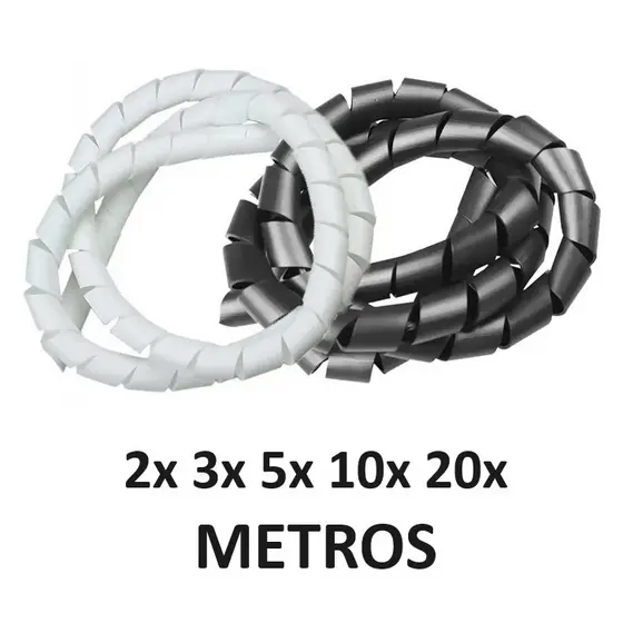 Organizador de Fios Espiral Spiraduto 12.4 mm 1/2 Polegada 1, 3, 5, 10, 20 Metros
