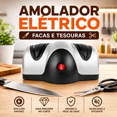 Afiador Elétrico de Facas e Tesouras Amolador para Cozinha e Churrasco