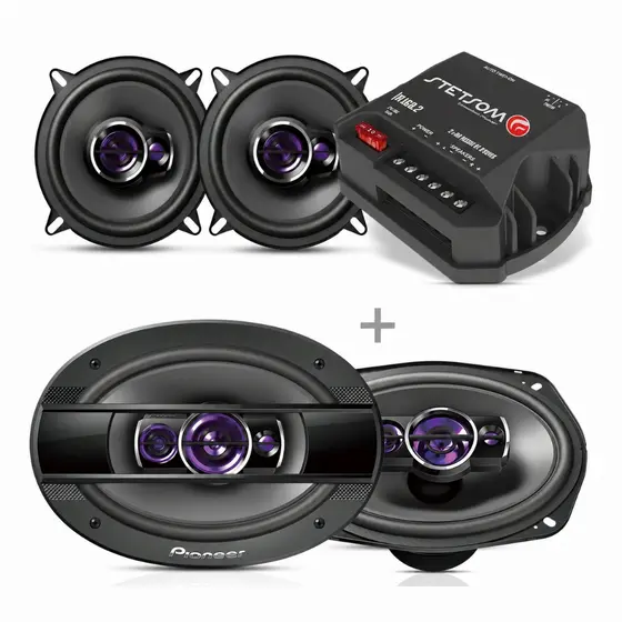 Kit Auto Falantes Pioneer 5 ou 6 Polegadas + Boca 6x9 400w Pmpo 69 + Modulo Stetsom Universal