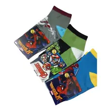 Kit Meias Infantis Super-Heróis Marvel Spider-Man e Vingadores - 3 Pares
