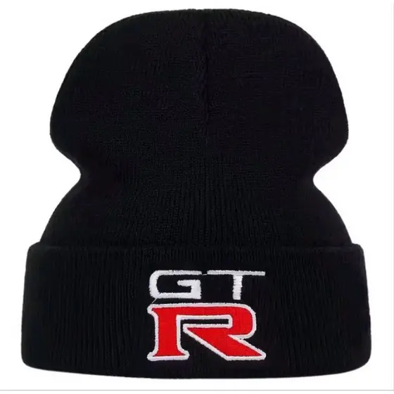 Touca Beanie Knit Preta - Logo GT-R Bordado