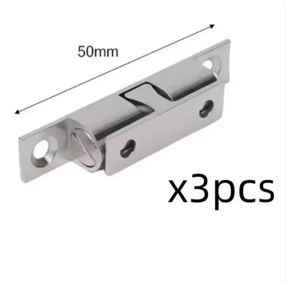 📦 Kit 3 Unidades - Fecho Rolete Duplo Regulável Cromo 50mm