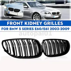 Um Par De Grades Dianteiras Do Carro Preto Brilhante Para BMW Série 5 M5 E60/E61 2003-2010