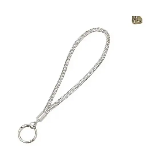Chaveiro de Pulso Luxo Strass Brilhante Cordão de Mão Premium para Chave de Carro e Celular