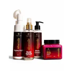 Kit Completo Obsessão Cap Life Body Cream + Body Splash + Esfoliante Corporal + Mousse Facial