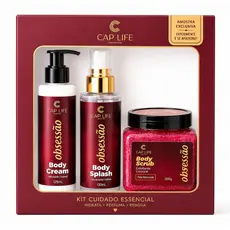 Kit Completo Obsessao Cap Life Body Cream + Body Splash + Esfoliante Corporal