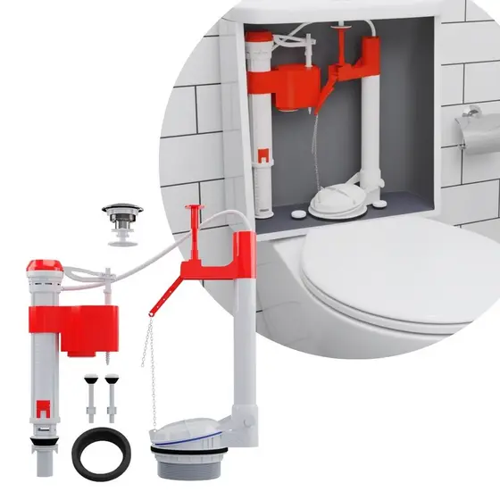 Kit Válvula Completa para Caixa Acoplada Egaflush Ajustável