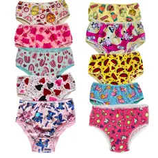 Kit calcinhas Infantil estampadas meninas P ao GG forro 100% algodão confoto