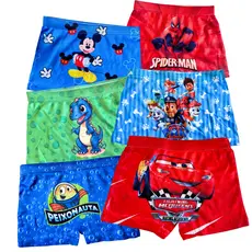 Kit 5 10 Cuecas Boxer Menino Estampadas Sublimadas Personagens super heroi Infantis Conforto Diário