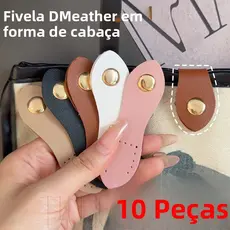 Fivela De Bolsa Fashion Com 10 Peças-Botões De Pacote De Cartão-Fecho De Ferrolho De Couro De Carteira-Acessórios DIY Co