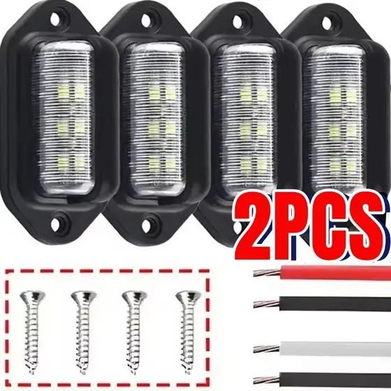 Universal 6 LED Luz Da Placa De Identificação Do Carro 12-24V Auto Segurança Lâmpada Traseira Caminhão Reboque Sinal Ilu