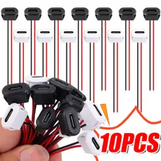 Interface De Soquete De Carregamento Rápido 3A De 2 A 10 Unidades-Com Fio De Soldagem E Fivela De Cartão-Conector Pinos