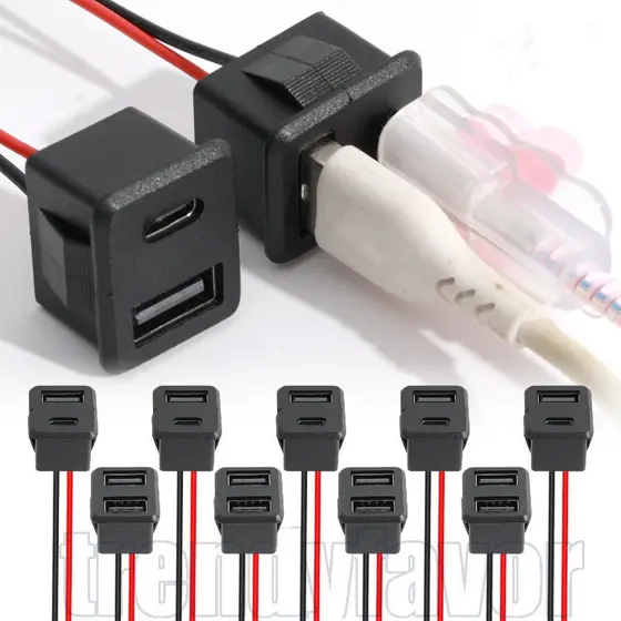 4 Unidades De Camada Dupla 2 Pinos USB Tipo C Conector De Soquete Fêmea-De Transmissão De Dados-Acessórios Para Carro-Co
