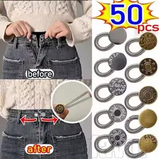 50-10 Unidades Extensor De Botão De Metal Com Mola Mágica Para Calças-Extensores De Cintura Ajustáveis De Costura Grátis