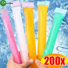 Saco Descartável Para Picolé De Gelo De 200 Unidades-Autovedante Qualidade Alimentar De Iogurte Smoothies De Suco De Fru