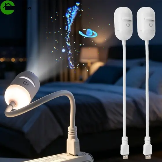 [Ultra] [BR] Luz Ambiente Estrelada LED USB-Projeção Rotativa Decoração De Romântica-Interior Do Carro Com Foco Ajustáve
