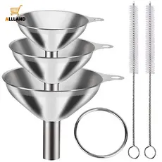3Pcs/set Funil De Aço Inoxidável Portátil Cone Óleo De Cozinha Multi-Uso Para Óleos Líquidos Em Pó