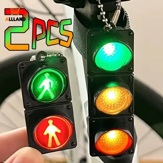 2 Pçs Simulação Eletrônico Semáforo Chaveiro Pingente Mini Luz Pedestre LED Brinquedo Emissor De Crianças Carro Charme