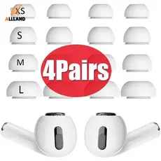 4 Pares Tampões Auriculares De Silicone Macio-Antiderrapantes Para Apple AirPods Pro 1 2-Acessórios Universais Fones De Ouvido