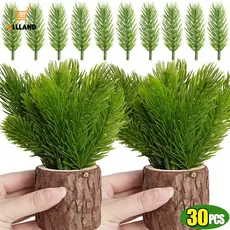 30/50PCS Agulhas Artificiais De Natal Pinheiro-Plantas De Falsas Ramos Artificial Verde Deixa Flores Decoração Da Festa
