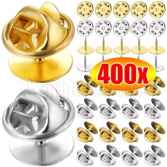 400 Peças De Acessórios De Broche Com Fecho De Borboleta De Metal-Roupas DIY-Alfinete De Lapela De Gravata De Unha Nas C