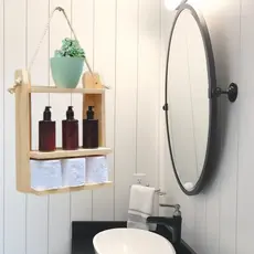 Suporte Organizador Nicho Com Prateleira Organizador Madeira porta papel higienico