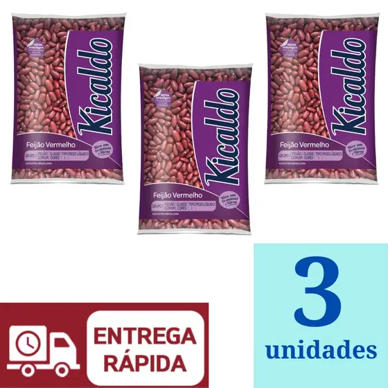 Feijão Vermelho Kicaldo 500g Kit 3