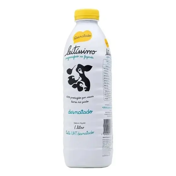Kit 3 Leites Desnatados Leitíssimo Pack 3x1l Garrafas