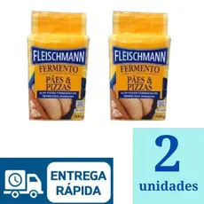 Fermento Seco Instantâneo p/ Pães & Pizza Fleischmann 500g Kit 2