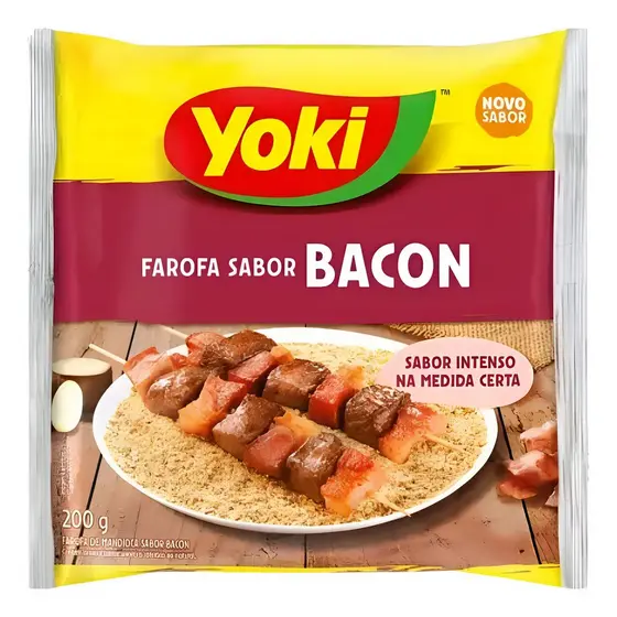 Farofa Pronta Yoki Bacon 400g Kit Com 5 Unidades