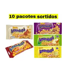 10 Pacotes Salgadinho Amendupã Torcida Sabores Sortidos