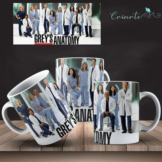 Caneca Porcelana Coleção Grey's Anatomy Mod 24