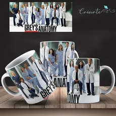 Caneca Porcelana Coleção Grey's Anatomy Mod 24