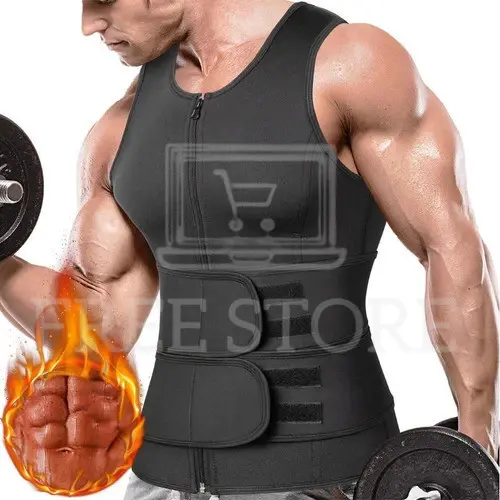 Cinta Abdominal Masculina Modelador Corporal Power Colete Ajustável Redutor De Cintura Sauna Queima Gordura Seca Barriga