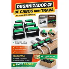 Organizador de Cabos e Fios com com fita dupla face esconde cabos