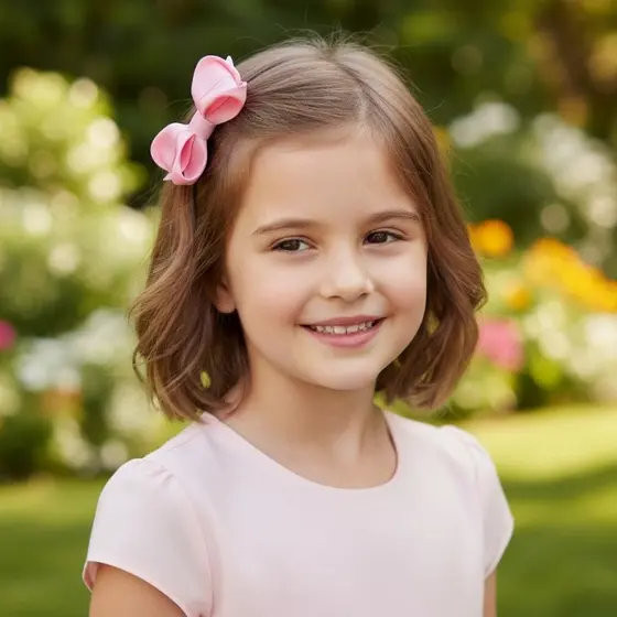 Laço infantil laço coração laço rosa laço de menina laço no bico de pato