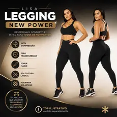 Calça Legging Feminina Sarados New Power | Alta Compressão Zero Transparência