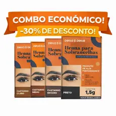 Kit 3 Henna Della e Delle 1,5g Para Sobrancelhas Profissional