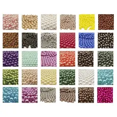 Perola Marfim 6mm de Rebitar 50g Em Média 500 Pérolas + Rebites Perola SEM FURO INTEIRA Para Roupas Acessórios Tiaras