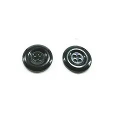 Botão de Costura Preto Arredondado 20mm 4 Furos 50 unidades