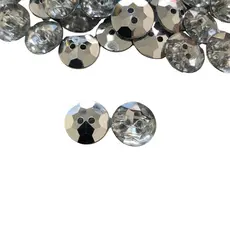 Botão De Costura Prata 2 Furos 11.5mm - 50 unidades